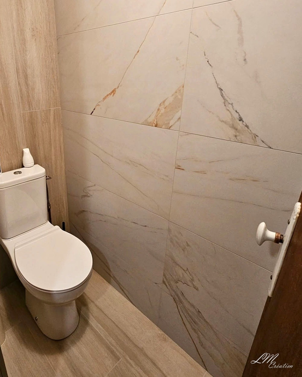 Salle de bain 🔑 en main carrelage ambiance naturelle — AUDINCOURT — L.M CREATION (6/6)